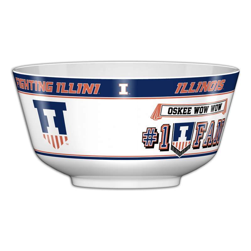 NCAA ILLINOIS FIGHTING ILLINI 11.75" ALL PRO PARTY BOWL-Fremont Die-Big Fan Arena