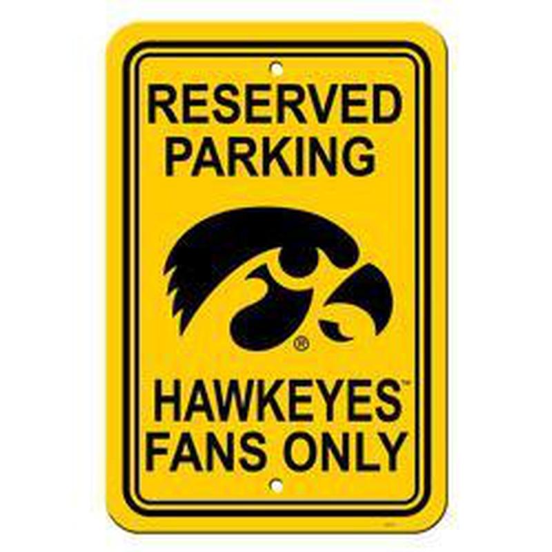 NCAA IOWA HAWKEYES RESERVED PARKING SIGN-Fremont Die-Big Fan Arena