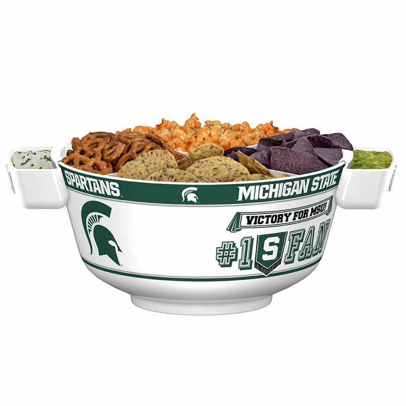 NCAA MICHIGAN STATE SPARTANS 11.75" ALL PRO PARTY BOWL-Fremont Die-Big Fan Arena