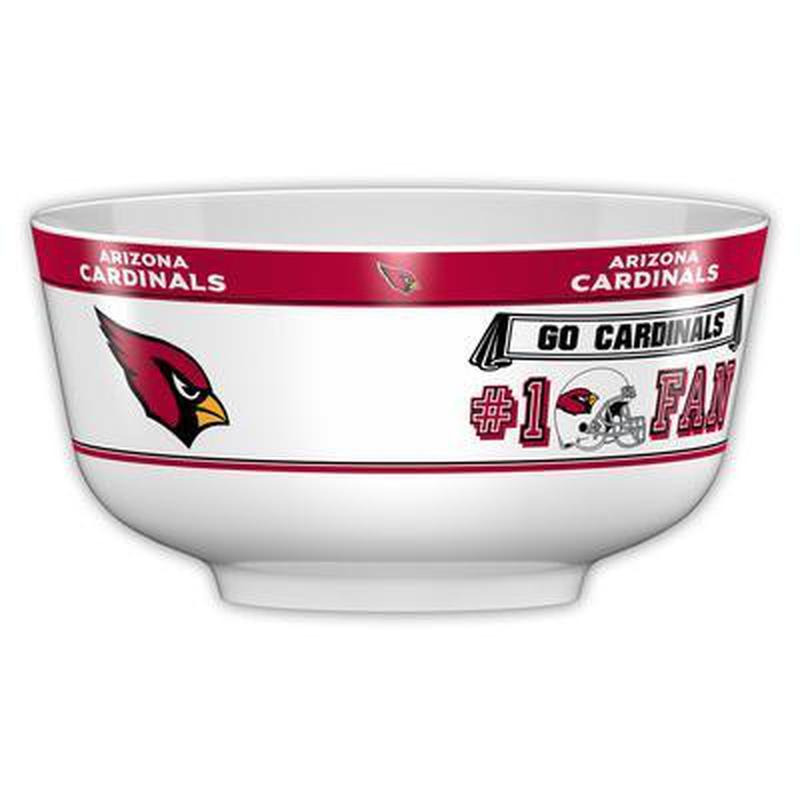 NFL ARIZONA CARDINALS 14.5" LARGE PARTY BOWL-Fremont Die-Big Fan Arena