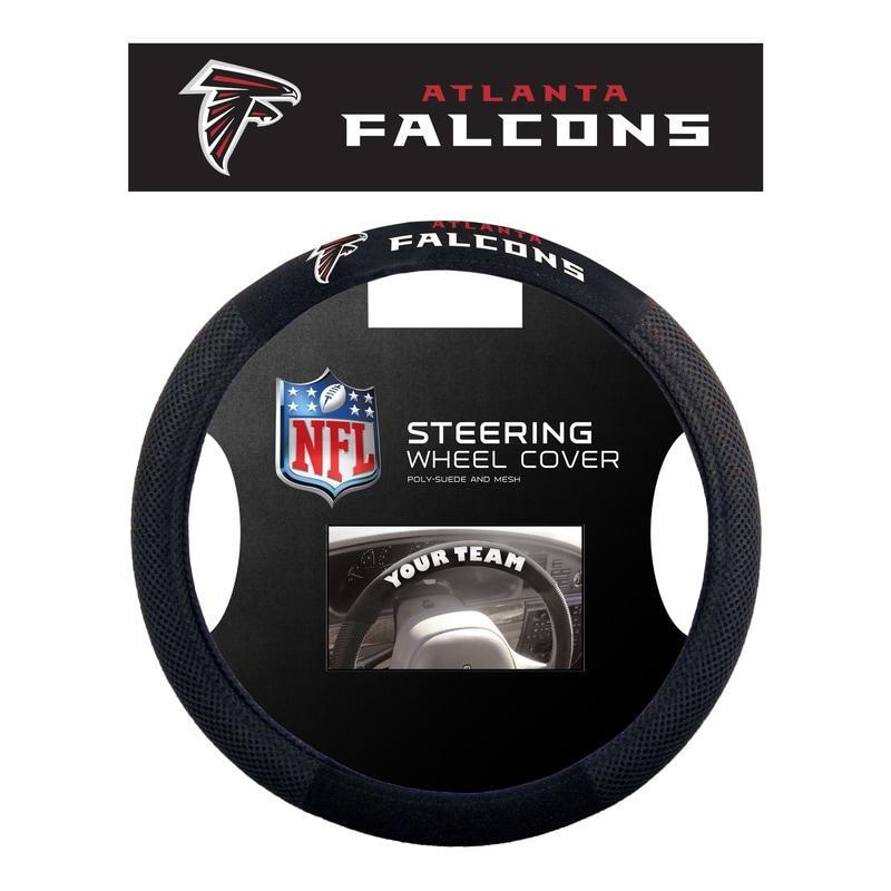 NFL ATLANTA FALCONS POLY-SUEDE STEERING WHEEL COVER-Fremont Die-Big Fan Arena