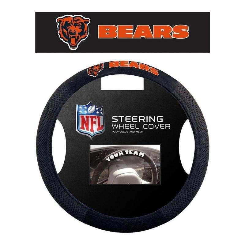 NFL CHICAGO BEARS POLY-SUEDE STEERING WHEEL COVER-Fremont Die-Big Fan Arena