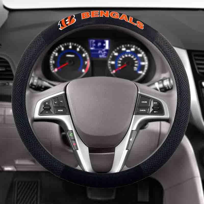 NFL CINCINNATI BENGALS POLY-SUEDE STEERING WHEEL COVER-Fremont Die-Big Fan Arena