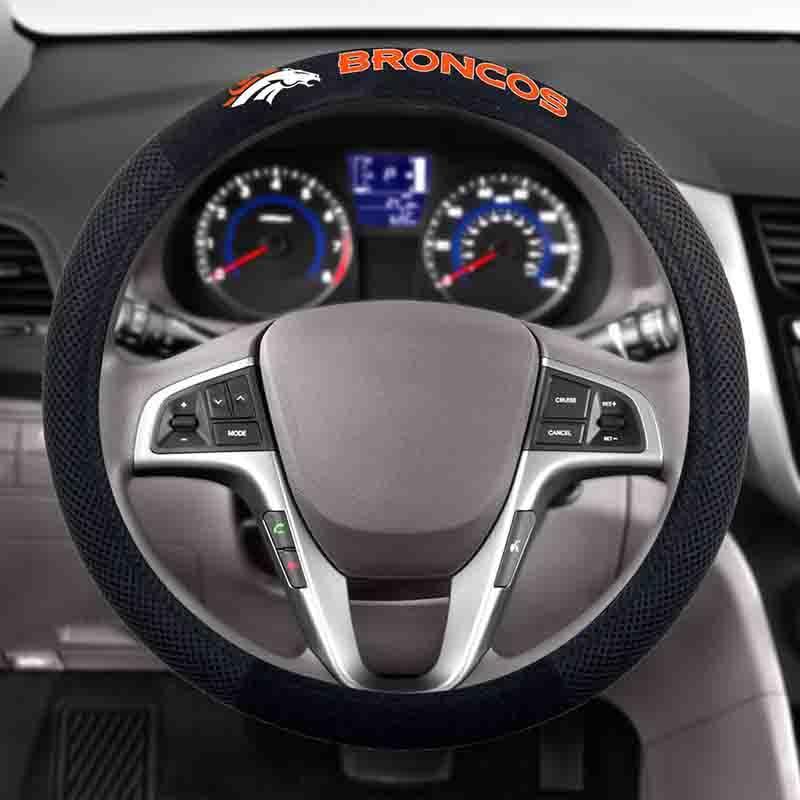 NFL DENVER BRONCOS POLY-SUEDE STEERING WHEEL COVER-Fremont Die-Big Fan Arena