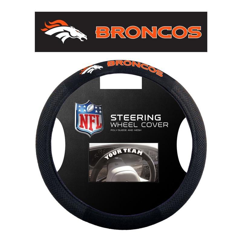 NFL DENVER BRONCOS POLY-SUEDE STEERING WHEEL COVER-Fremont Die-Big Fan Arena