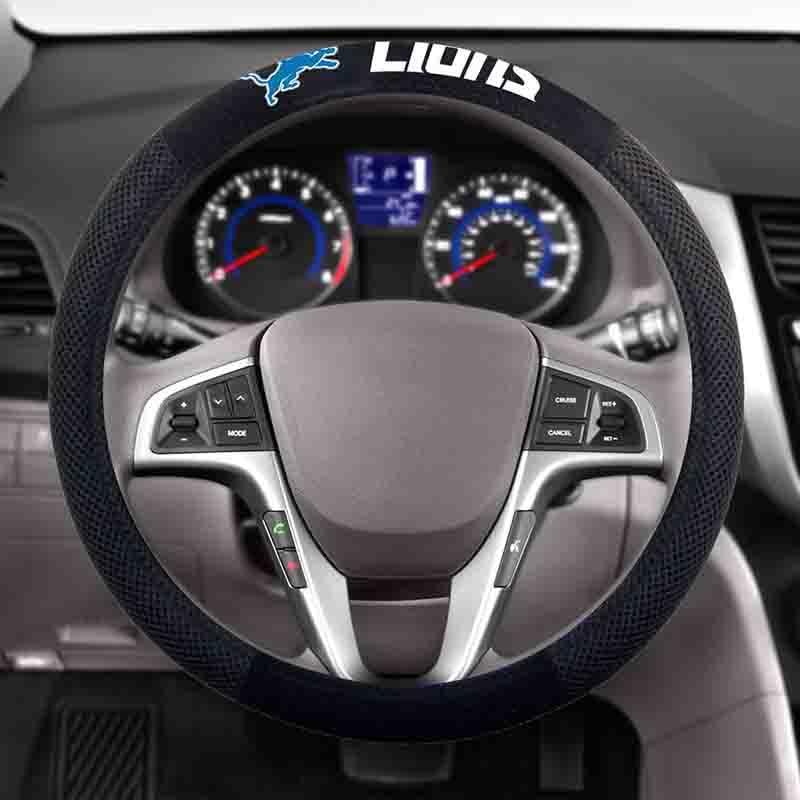 NFL DETROIT LIONS POLY-SUEDE STEERING WHEEL COVER-Fremont Die-Big Fan Arena