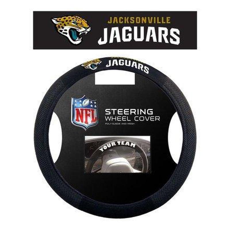 NFL JACKSONVILLE JAGUARS POLY-SUEDE STEERING WHEEL COVER-Fremont Die-Big Fan Arena