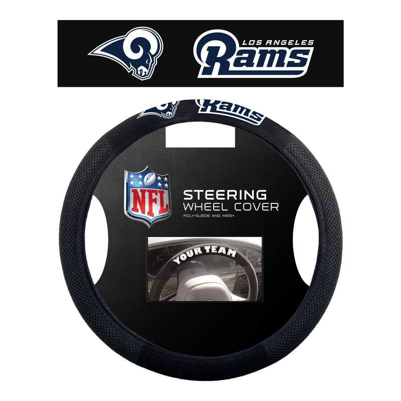 NFL LOS ANGELES RAMS POLY-SUEDE STEERING WHEEL COVER-Fremont Die-Big Fan Arena