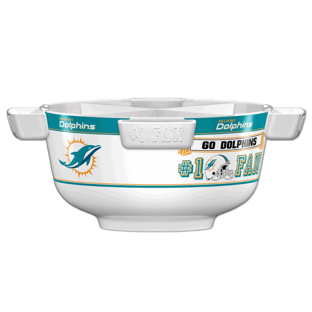 NFL MIAMI DOLPHINS 14.5"LARGE PARTY BOWL-Fremont Die-Big Fan Arena