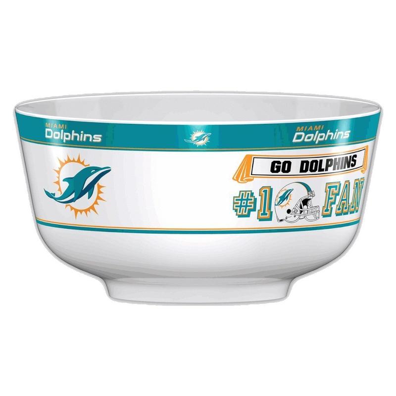 NFL MIAMI DOLPHINS 14.5"LARGE PARTY BOWL-Fremont Die-Big Fan Arena