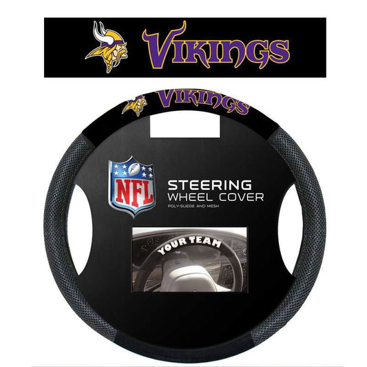 NFL MINNESOTA VIKINGS POLY-SUEDE STEERING WHEEL COVER-Fremont Die-Big Fan Arena