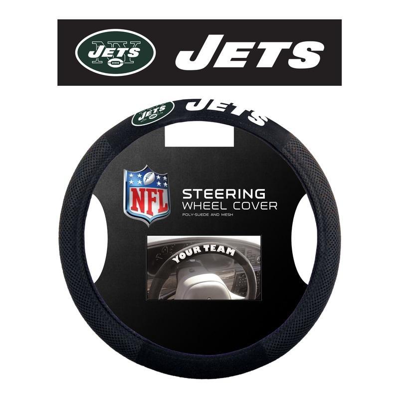 NFL NEW YORK JETS POLY-SUEDE STEERING WHEEL COVER-Fremont Die-Big Fan Arena