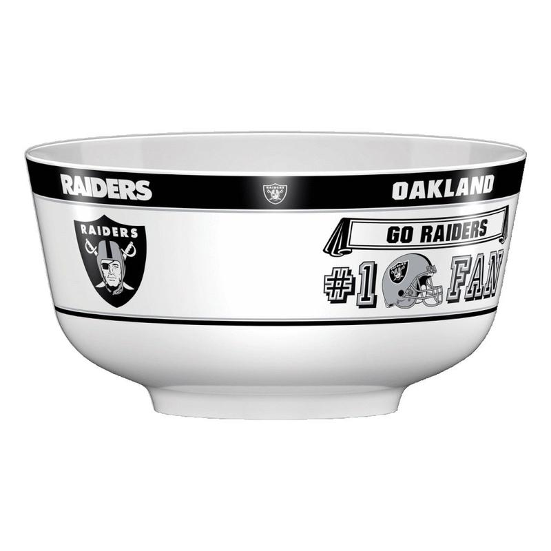 NFL OAKLAND RAIDERS 14.5" LARGE PARTY BOWL-Fremont Die-Big Fan Arena