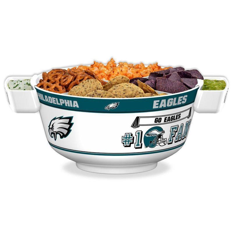 Philadelphia Eagles Glass Jersey Chip And Dip Platter