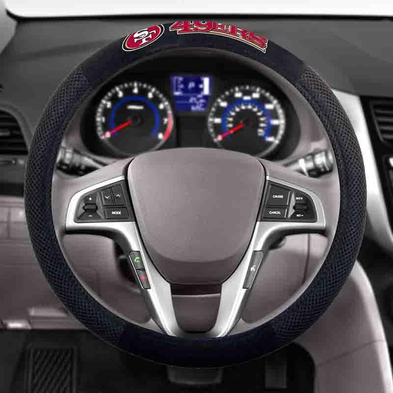 NFL SAN FRANCISCO 49ERS POLY-SUEDE STEERING WHEEL COVER-Fremont Die-Big Fan Arena