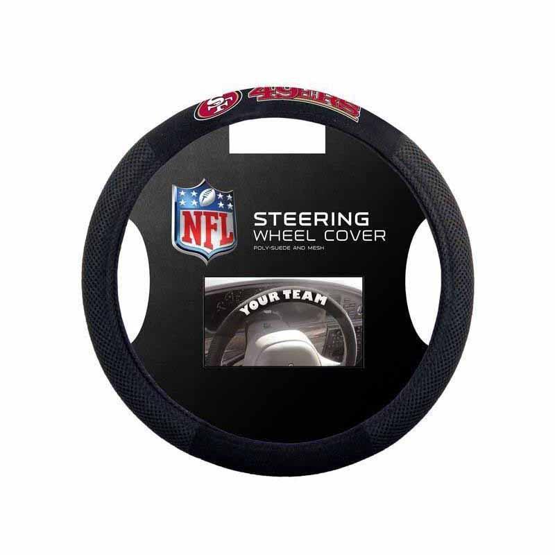 NFL SAN FRANCISCO 49ERS POLY-SUEDE STEERING WHEEL COVER-Fremont Die-Big Fan Arena