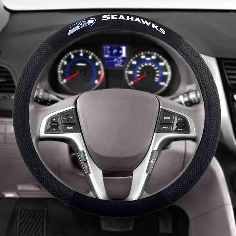 NFL SEATTLE SEAHAWKS POLY-SUEDE STEERING WHEEL COVER-Fremont Die-Big Fan Arena