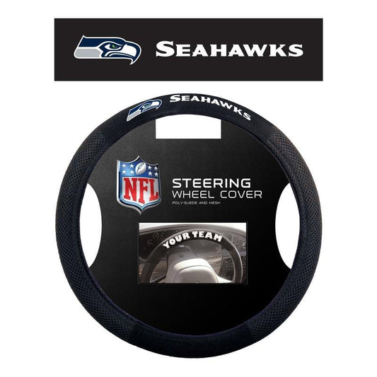 NFL SEATTLE SEAHAWKS POLY-SUEDE STEERING WHEEL COVER-Fremont Die-Big Fan Arena