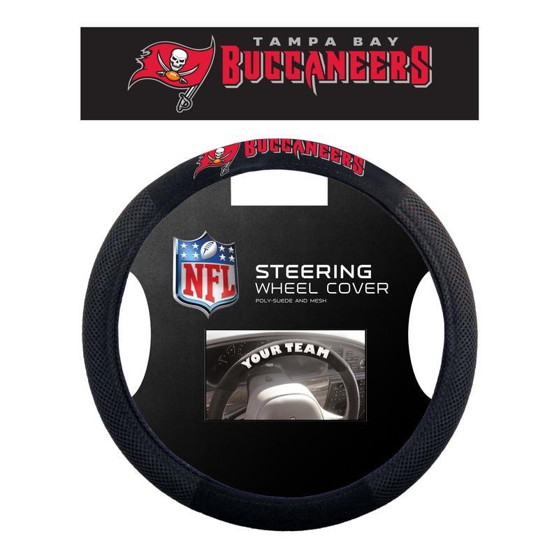 NFL TAMPA BAY BUCCANEERS POLY-SUEDE STEERING WHEEL COVE-Fremont Die-Big Fan Arena